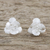 Sterling silver button earrings, 'Petite Blossoms' - Floral Sterling Silver Button Earrings from Thailand (image 2) thumbail