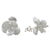 Sterling silver button earrings, 'Petite Blossoms' - Floral Sterling Silver Button Earrings from Thailand (image 2c) thumbail