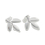 Sterling silver button earrings, 'Olive Leaves' - Leaf-Shaped Sterling Silver Button Earrings from Thailand