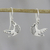 Sterling silver dangle earrings, 'Free Doves' - Dove-Shaped Sterling Silver Dangle Earrings from Thailand