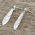 Sterling silver dangle earrings, 'Petal Trinity' - Handcrafted Sterling Silver Dangle Earrings from Thailand