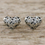 Sterling silver stud earrings, 'Petaled Hearts' - Floral Heart-Shaped Sterling Silver Earrings from Thailand thumbail