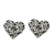 Sterling silver stud earrings, 'Petaled Hearts' - Floral Heart-Shaped Sterling Silver Earrings from Thailand (image 2a) thumbail