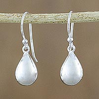 Sterling silver dangle earrings, 'Reflective Drops' - High-Polish Sterling Silver Dangle Earrings from Thailand