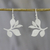 Sterling silver dangle earrings, 'Snowy Leaves' - Leafy Sterling Silver Dangle Earrings from Thailand