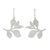 Sterling silver dangle earrings, 'Snowy Leaves' - Leafy Sterling Silver Dangle Earrings from Thailand