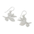 Sterling silver dangle earrings, 'Snowy Leaves' - Leafy Sterling Silver Dangle Earrings from Thailand