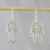 Sterling silver dangle earrings, 'Hamsa Soul' - Hamsa Sterling Silver Dangle Earrings from Thailand