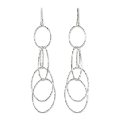 Hooped Sterling Silver Dangle Earrings from Thailand