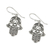 Sterling silver dangle earrings, 'Romantic Hamsas' - Hamsa-Shaped Sterling Silver Dangle Earrings from Thailand