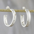 Sterling silver half-hoop earrings, 'Shiny Curves' - High-Polish Sterling Silver Half-Hoop Earrings from Thailand (image 2) thumbail