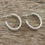 Sterling silver half-hoop earrings, 'Shiny Curves' - High-Polish Sterling Silver Half-Hoop Earrings from Thailand (image 2b) thumbail