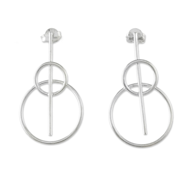 Circle-Motif Sterling Silver Drop Earrings from Thailand - Rings of ...