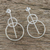 Sterling silver drop earrings, 'Rings of Light' - Circle-Motif Sterling Silver Drop Earrings from Thailand