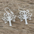 Sterling silver dangle earrings, 'Life Is Natural' - Tree-Shaped Sterling Silver Dangle Earrings from Thailand