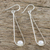 Cultured pearl dangle earrings, 'White Elegance' - Cultured Pearl and Silver Dangle Earrings from Thailand (image 2b) thumbail