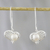 Aretes colgantes de perlas cultivadas - Aretes colgantes de perlas cultivadas en forma de corazón de Tailandia