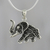 Sterling silver pendant necklace, 'Dark Elephant' - Elephant Sterling Silver Pendant Necklace from Thailand