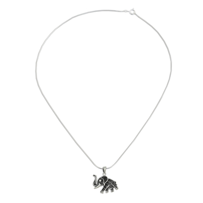 Collar colgante de plata esterlina - Collar con colgante de elefante en plata esterlina de Tailandia
