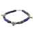 Lapis lazuli beaded bracelet, 'Indigo Love' - Lapis Lazuli and Karen Silver Beaded Bracelet from Thailand thumbail