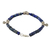 Lapis lazuli beaded bracelet, 'Indigo Love' - Lapis Lazuli and Karen Silver Beaded Bracelet from Thailand (image 2c) thumbail
