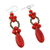 Beaded dangle earrings, 'Exciting Adventure in Red' - Red Calcite and Glass Dangle Earrings from Thailand
