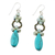 Beaded dangle earrings, 'Exciting Adventure in Blue' - Blue Calcite and Glass Dangle Earrings from Thailand (image 2b) thumbail