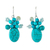 Calcite cluster earrings, 'Blue Holiday Dreams' - Handcrafted Modern Thai Cluster Earrings with Blue Calcite