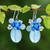 Quartz dangle earrings, 'Dreamy Cluster in Blue' - Quartz and Glass Bead Dangle Earrings from Thailand