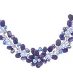 Lapis lazuli and cultured pearl beaded necklace, 'Elegant Flora' - Lapis Lazuli and Cultured Pearl Necklace from Thailand