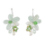 Quartz and cultured pearl dangle earrings, 'Elegant Flora in Green' - Green Quartz and Pearl Dangle Earrings from Thailand thumbail