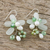 Quartz and cultured pearl dangle earrings, 'Elegant Flora in Green' - Green Quartz and Pearl Dangle Earrings from Thailand (image 2b) thumbail