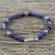 Lapis lazuli beaded bracelet, 'Indigo Dream' - Lapis Lazuli and Silver Beaded Bracelet from Thailand (image 2b) thumbail