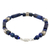 Lapis lazuli beaded bracelet, 'Indigo Dream' - Lapis Lazuli and Silver Beaded Bracelet from Thailand (image 2c) thumbail