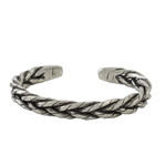 Sterling silver cuff bracelet, 'Chiang Mai Signature' - Handmade Sterling Silver Thai Hill Tribe Cuff Bracelet