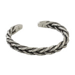 Sterling silver cuff bracelet, 'Chiang Mai Signature' - Handmade Sterling Silver Thai Hill Tribe Cuff Bracelet