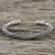 Sterling silver cuff bracelet, 'Serene Wave' - Handmade Sterling Silver Thai Hill Tribe Cuff Bracelet (image 2) thumbail