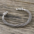 Sterling silver cuff bracelet, 'Serene Wave' - Handmade Sterling Silver Thai Hill Tribe Cuff Bracelet (image 2b) thumbail