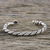 Sterling silver cuff bracelet, 'Lanna Flora' - Handmade Sterling Silver Thai Hill Tribe Cuff Bracelet (image 2) thumbail
