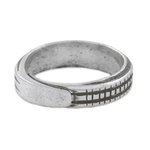 Sterling silver wrap ring, 'Silver Suave' - Handmade Sterling Silver Thai Hill Tribe Geometric Wrap Ring