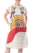 Cotton batik dress, 'Pheasant Singing' - 100% Cotton Thai Batik Short Sleeve Dress in Earth Tones thumbail