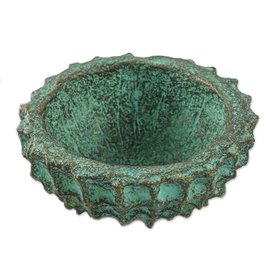 Handcrafted Decorative Bowl in Green from Thailand