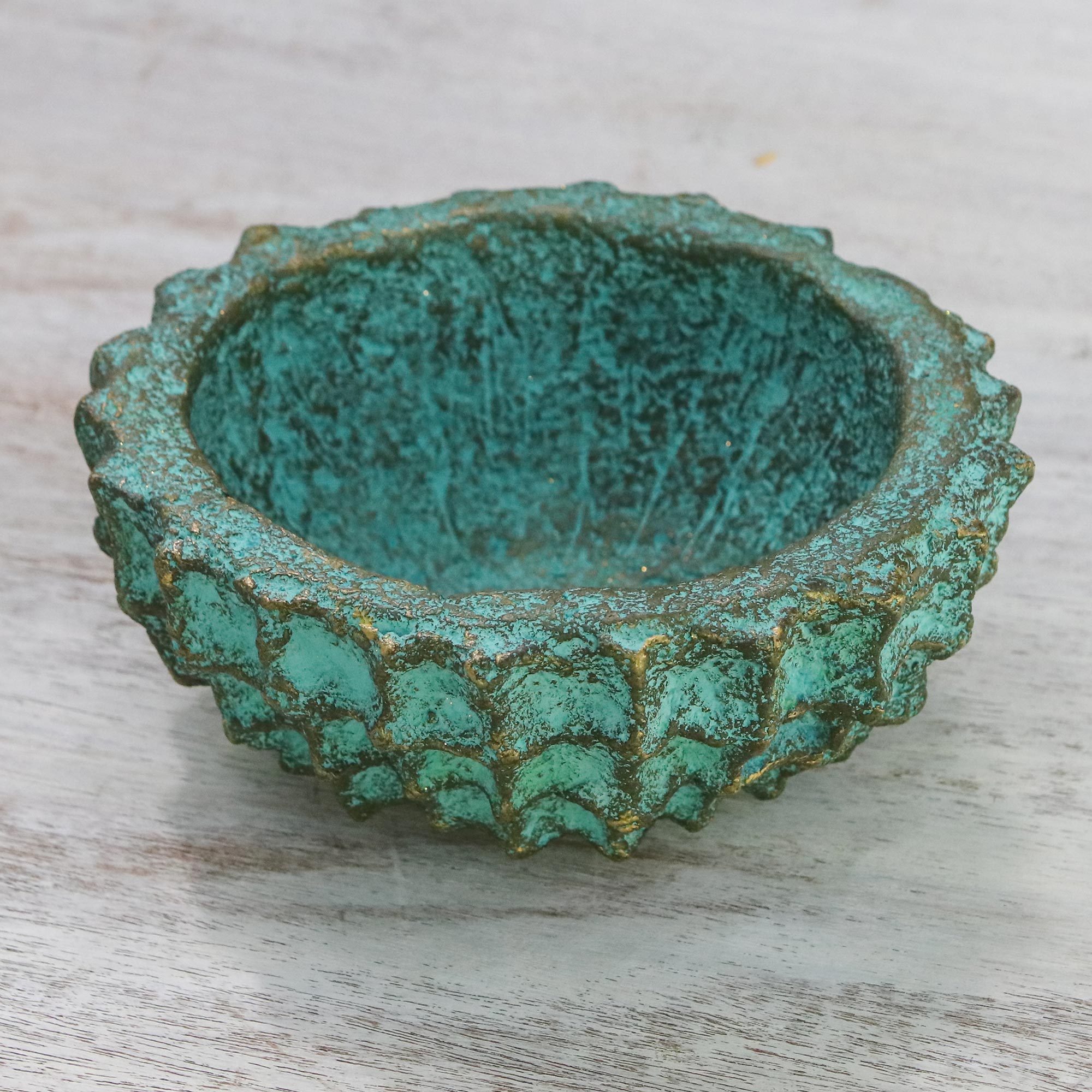 Handcrafted Decorative Bowl in Green from Thailand Green  NOVICA