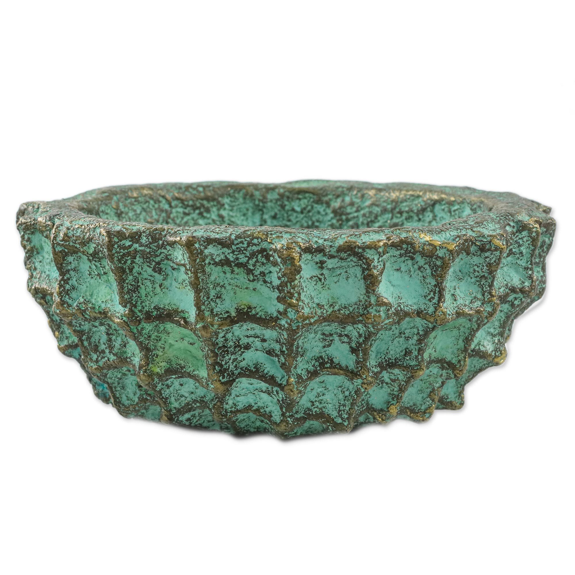 Handcrafted Decorative Bowl in Green from Thailand Green  NOVICA