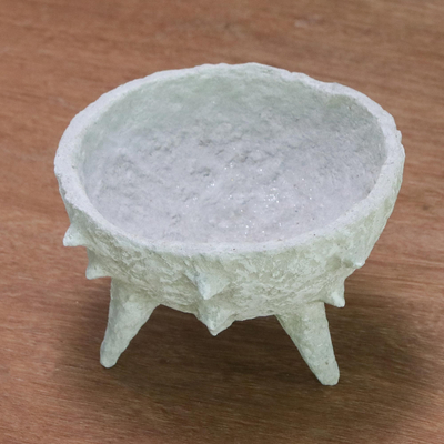 Coconut shell decorative bowl, 'Spiky Chalice' - Spiky Coconut Shell Decorative Bowl from Thailand