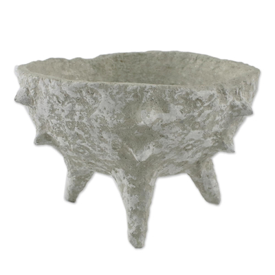 Coconut shell decorative bowl, 'Spiky Chalice' - Spiky Coconut Shell Decorative Bowl from Thailand