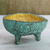 Coconut shell decorative bowl, 'Dreamy Offering' - Coconut Shell Decorative Bowl in Green from Thailand