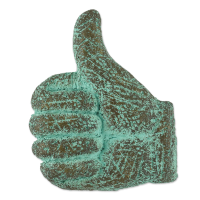 Thumbs Up Recycled Paper Relief Panel from Thailand