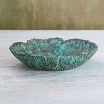 Recycled paper decorative bowl, 'Exotic Ocean' - Artisan Crafted Recycled Paper Decorative Bowl from Thailand