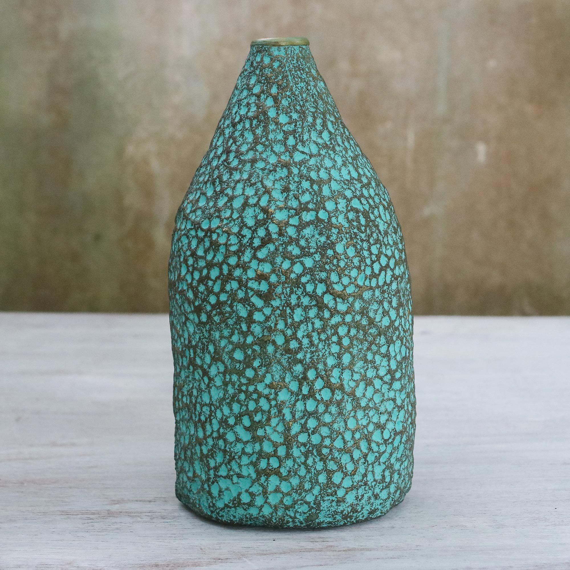 Dotted Recycled Paper Decorative Vase from Thailand Flowing Thoughts